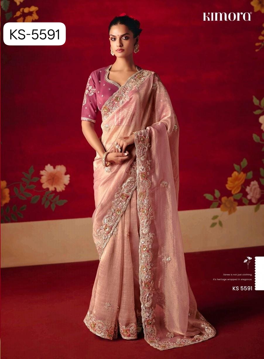 Kimora Naari Silk Saree Embroidery Wholesale Set