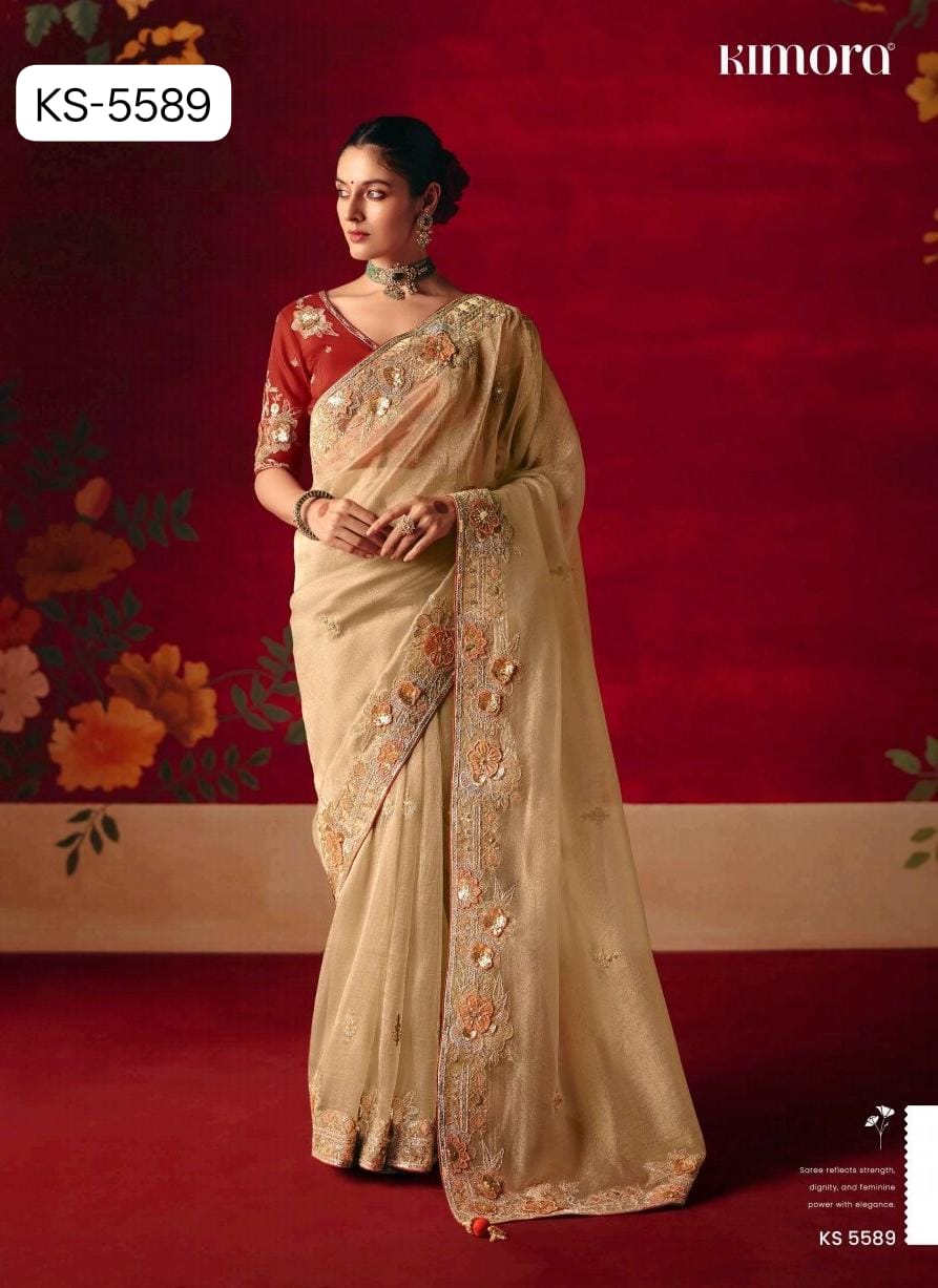 Kimora Naari Silk Saree Embroidery Wholesale Set