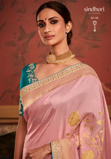 RajYog Kimora Sindhuri Maharani Pure Soft Dola Silk Saree with Embroidered Blouse - 4 Pcs Set - Wholesale