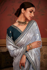 RajYog Kimora Sindhuri Maharani Pure Soft Dola Silk Saree with Embroidered Blouse - 4 Pcs Set - Wholesale