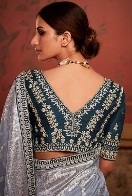 RajYog Kimora Sindhuri Maharani Pure Soft Dola Silk Saree with Embroidered Blouse - 4 Pcs Set - Wholesale