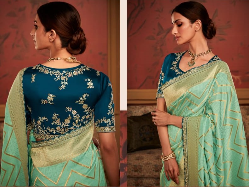 RajYog Kimora Sindhuri Maharani Pure Soft Dola Silk Saree with Embroidered Blouse - 4 Pcs Set - Wholesale