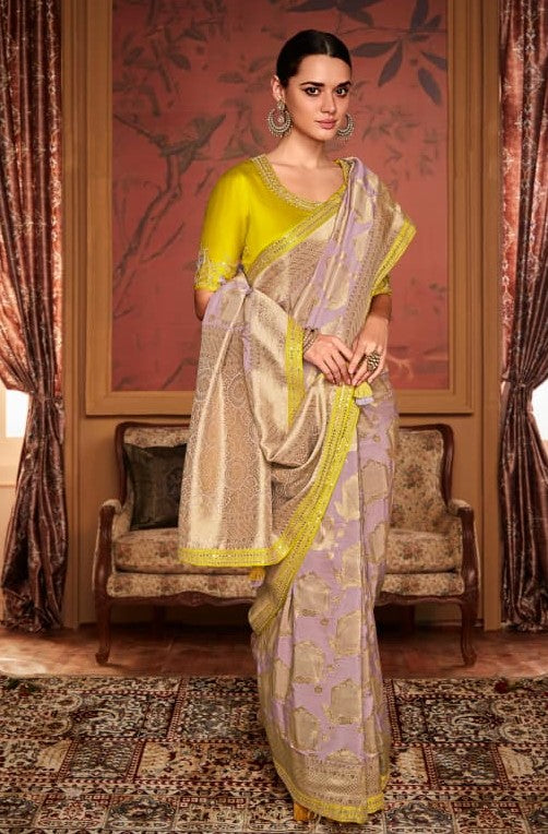 RajYog Kimora Sindhuri Maharani Pure Soft Dola Silk Saree with Embroidered Blouse - 4 Pcs Set - Wholesale