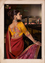 Kira Kanya Pure Silk Saree (5 Pcs Set) with Woven Pallu, Border & Designer Embroidered Blouse