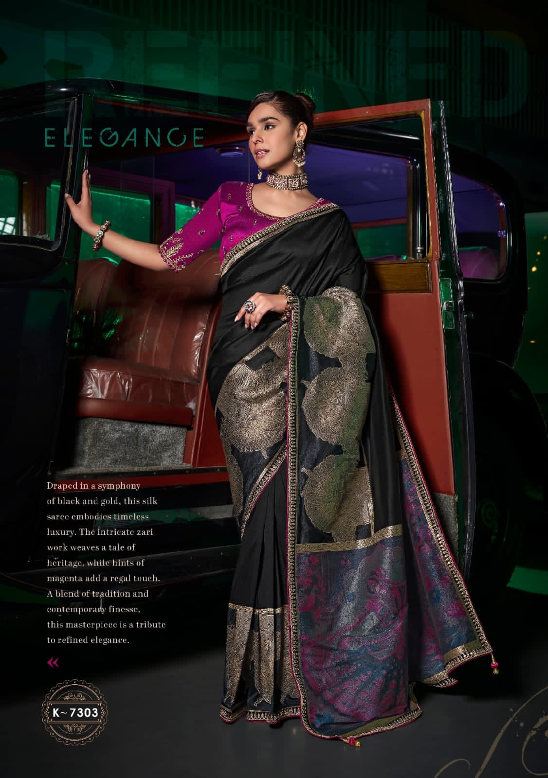 Kira Kanya Pure Silk Saree (5 Pcs Set) with Woven Pallu, Border & Designer Embroidered Blouse