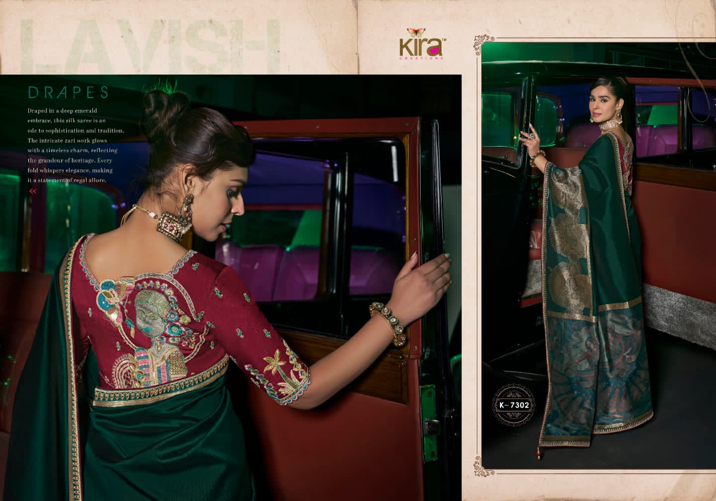 Kira Kanya Pure Silk Saree (5 Pcs Set) with Woven Pallu, Border & Designer Embroidered Blouse