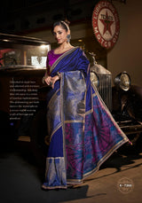 Kira Kanya Pure Silk Saree (5 Pcs Set) with Woven Pallu, Border & Designer Embroidered Blouse