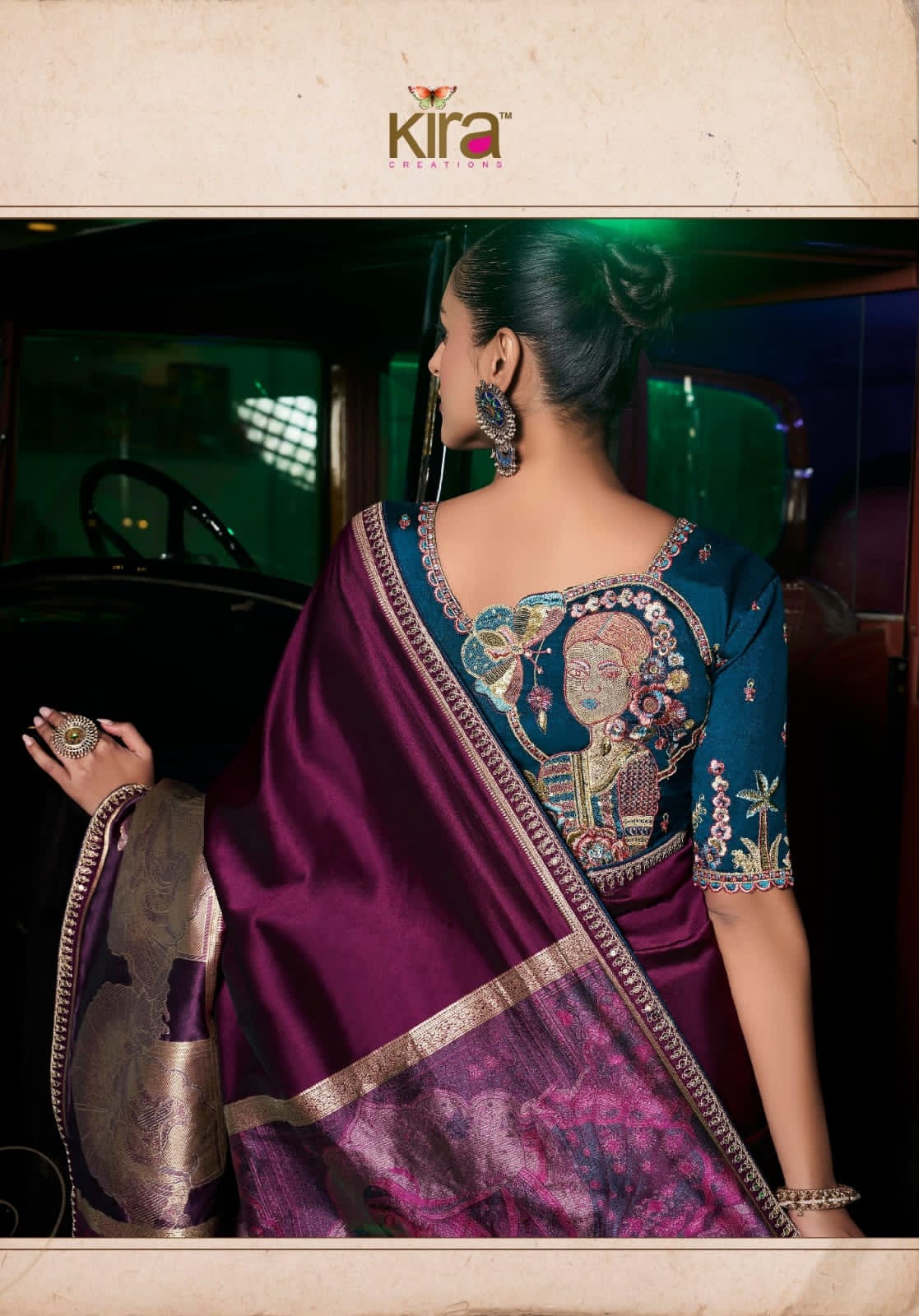 Kira Kanya Pure Silk Saree (5 Pcs Set) with Woven Pallu, Border & Designer Embroidered Blouse