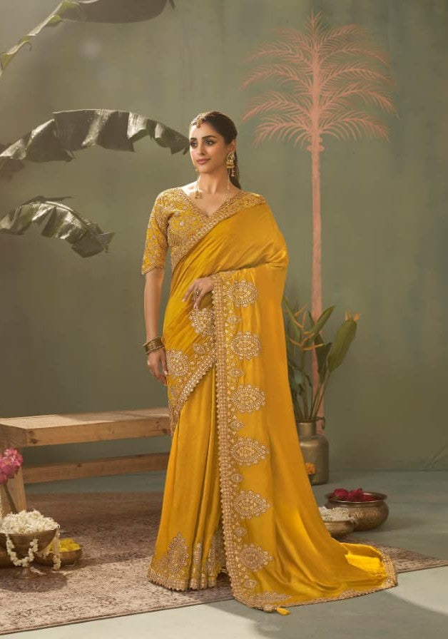 Kira Kasva Silk Saree - Gota Patti Embroidery Set