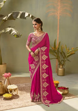 Kira Kasva Silk Saree - Gota Patti Embroidery Set