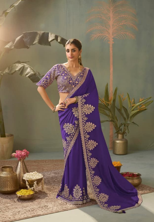 Kira Kasva Silk Saree - Gota Patti Embroidery Set