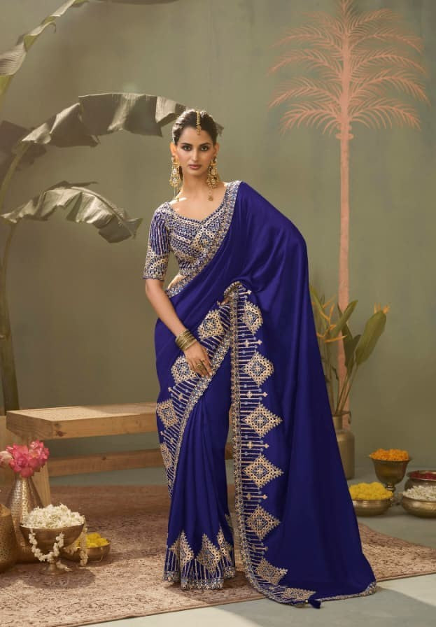 Kira Kasva Silk Saree - Gota Patti Embroidery Set