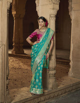 Kira Kaya Satin Designer Saree 4 Pcs Set