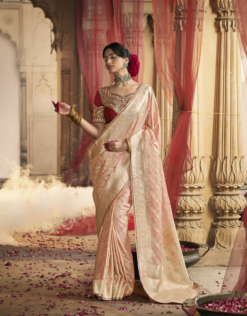 Kira Kaya Satin Designer Saree 4 Pcs Set