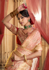 Kira Kaya Satin Designer Saree 4 Pcs Set