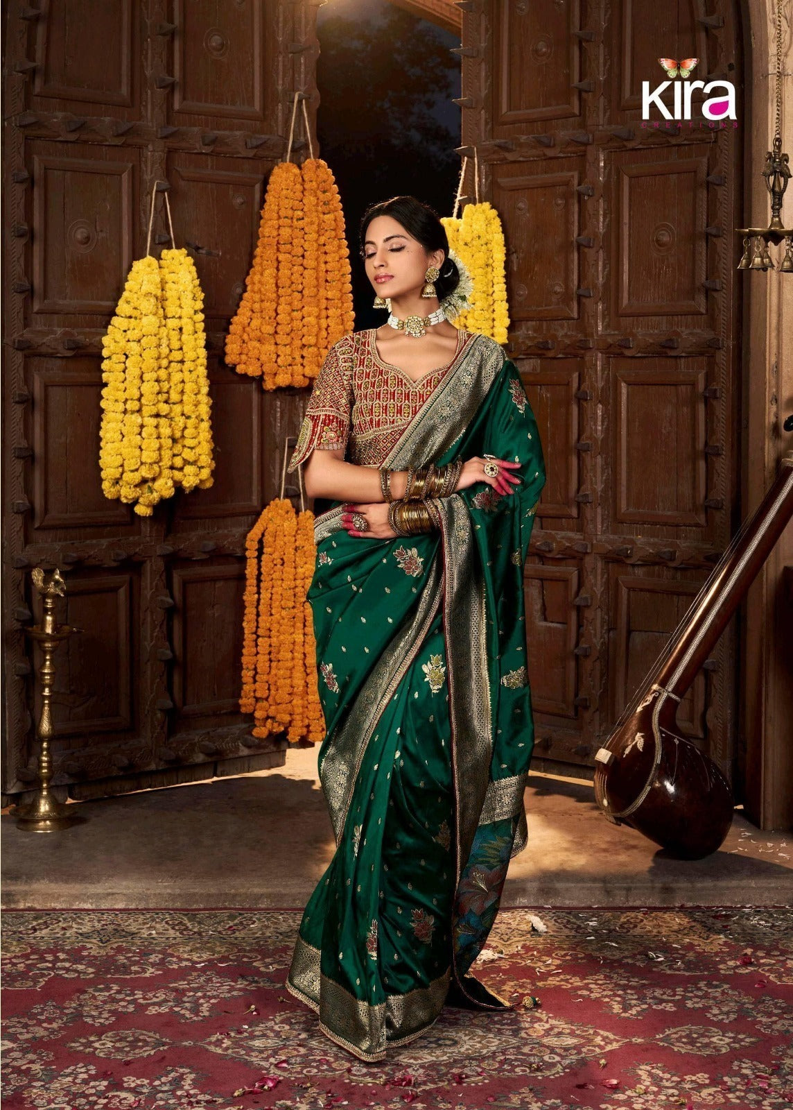 Kira Kiki Pure Silk Saree - Designer Wedding Wear Saree with Embroidered Blouse - M.R. Saree Emporium