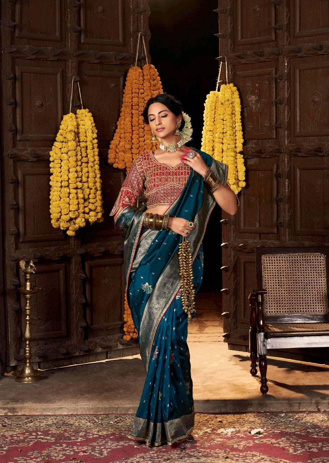 Kira Kiki Pure Silk Saree - Designer Wedding Wear Saree with Embroidered Blouse - M.R. Saree Emporium