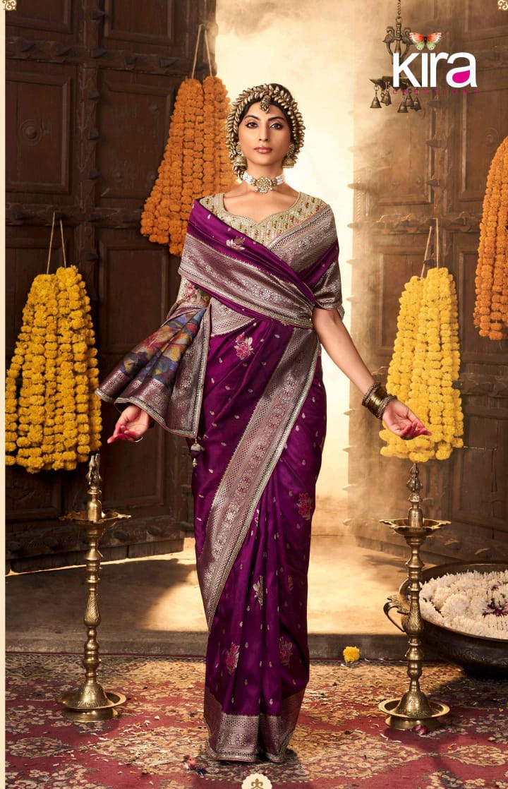 Kira Kiki Pure Silk Saree - Designer Wedding Wear Saree with Embroidered Blouse - M.R. Saree Emporium