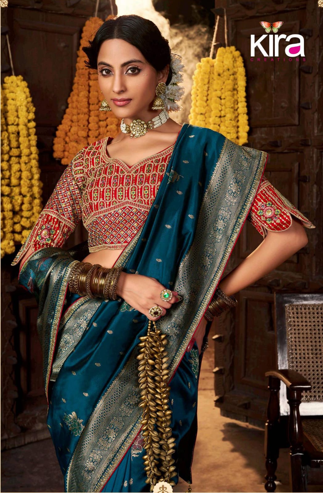 Kira Kiki Pure Silk Saree - Designer Wedding Wear Saree with Embroidered Blouse - M.R. Saree Emporium