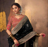 Kira Kiki Pure Silk Saree - Designer Wedding Wear Saree with Embroidered Blouse - M.R. Saree Emporium
