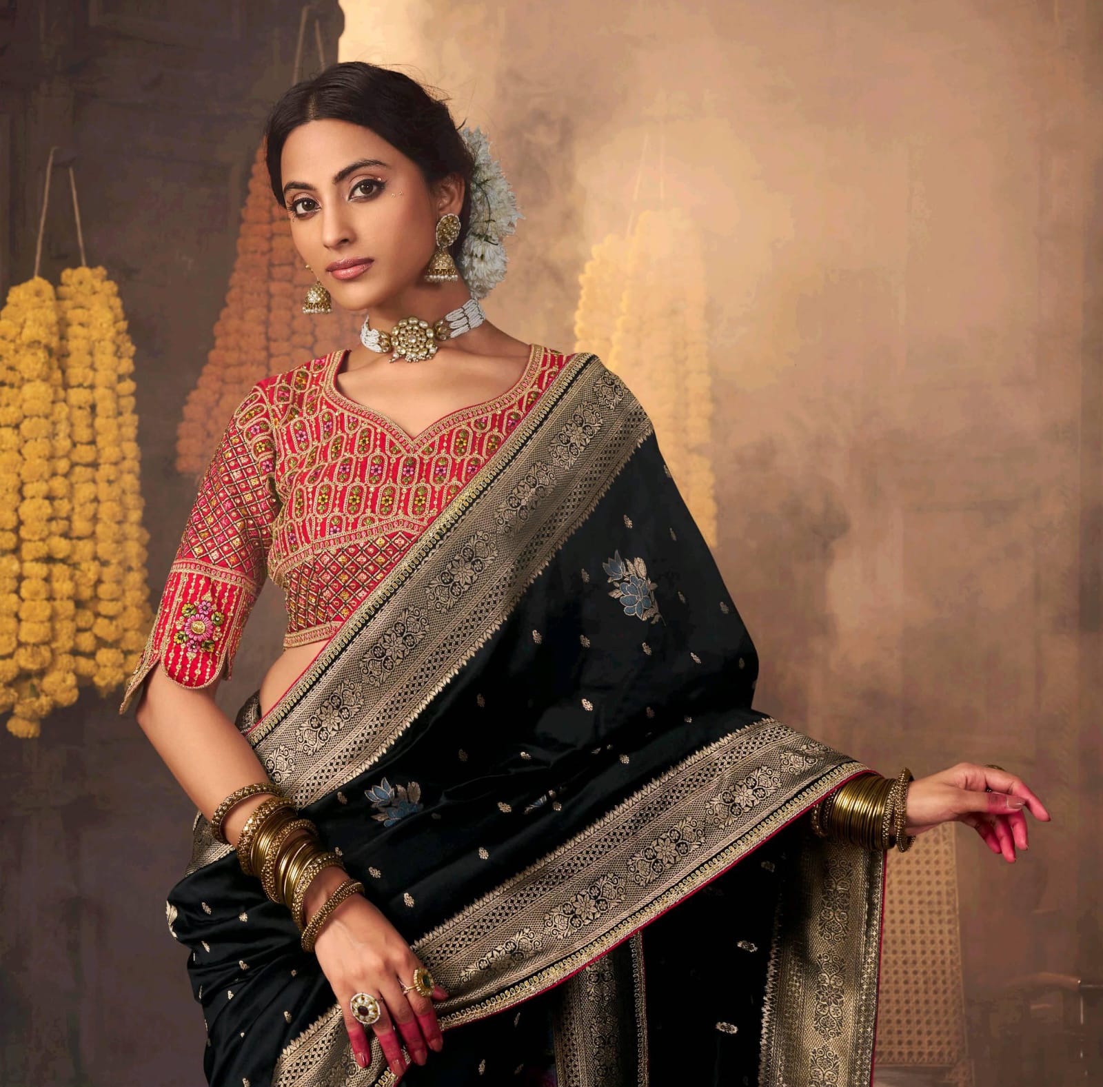 Kira Kiki Pure Silk Saree - Designer Wedding Wear Saree with Embroidered Blouse - M.R. Saree Emporium