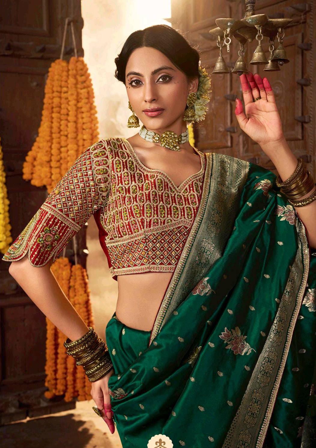 Kira Kiki Pure Silk Saree - Designer Wedding Wear Saree with Embroidered Blouse - M.R. Saree Emporium