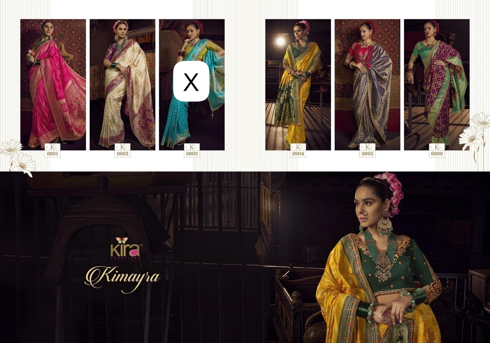 Kira Kimayra Pure Viscous Dola Saree - Handwork Blouse & Designer Lace Saree Set 5 Pcs Set
