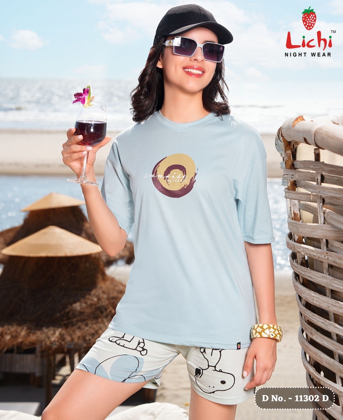 Lichi Women's Printed Cotton Hosiery T-Shirt - 6 Pcs Set