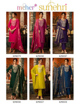 Meher Sunehri Gadhwal Fabric Embroidered 3 Piece Kurti Pant Dupatta Set