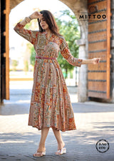 Mittoo Belt Vol-26 Rayon Printed One Piece Dress - 6 Designs Catalog - M.R. Saree Emporium
