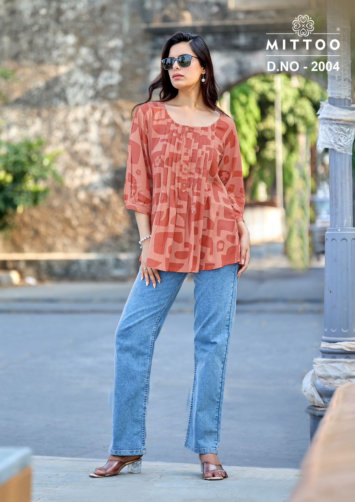 Mittoo Crispy Rayon Printed Kurti - 6 Pcs Set