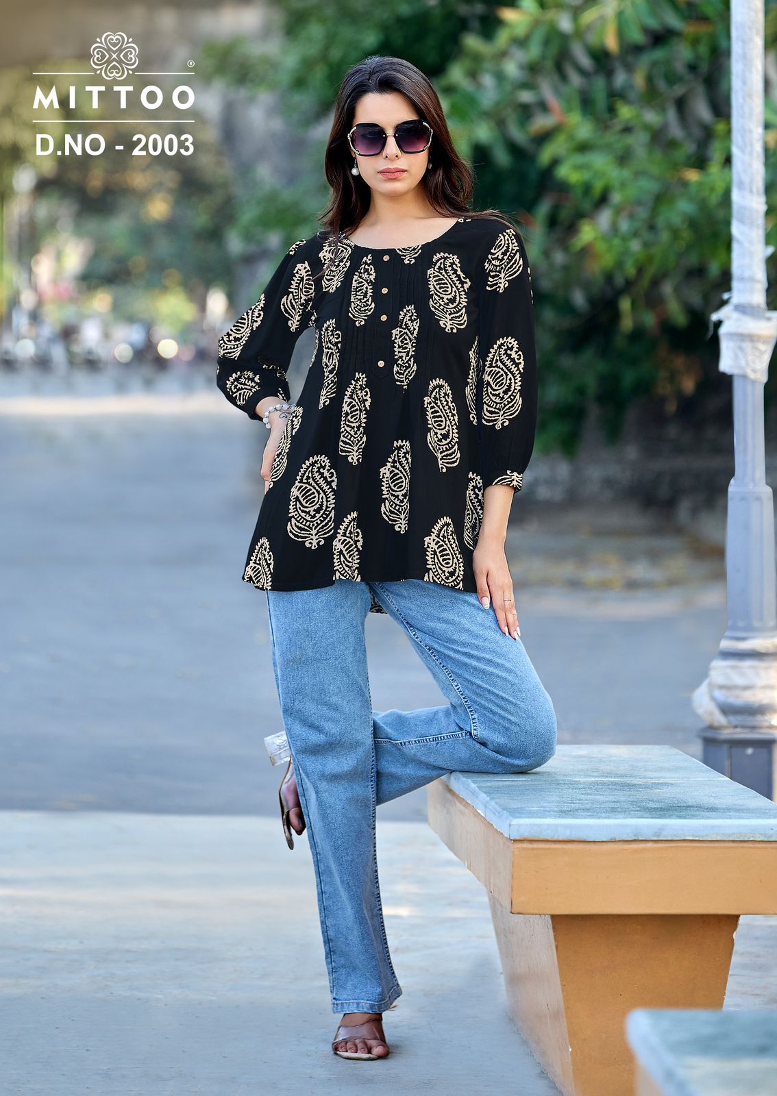 Mittoo Crispy Rayon Printed Kurti - 6 Pcs Set