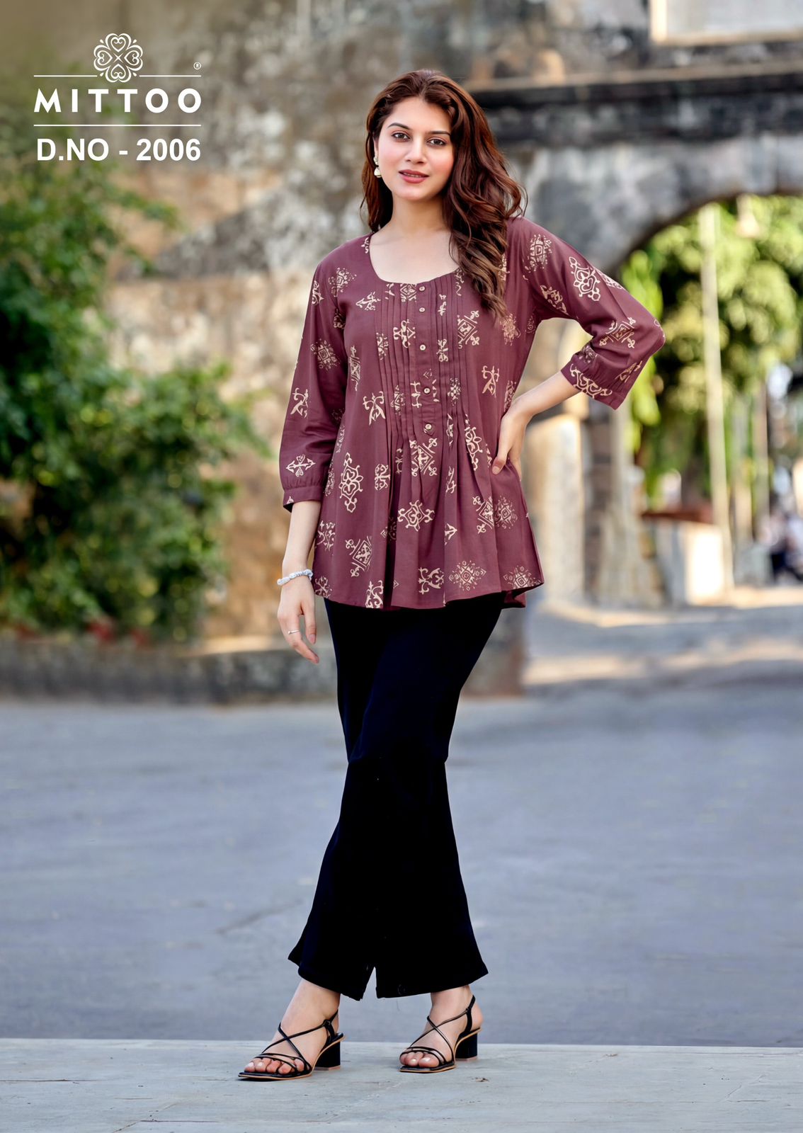 Mittoo Crispy Rayon Printed Kurti - 6 Pcs Set