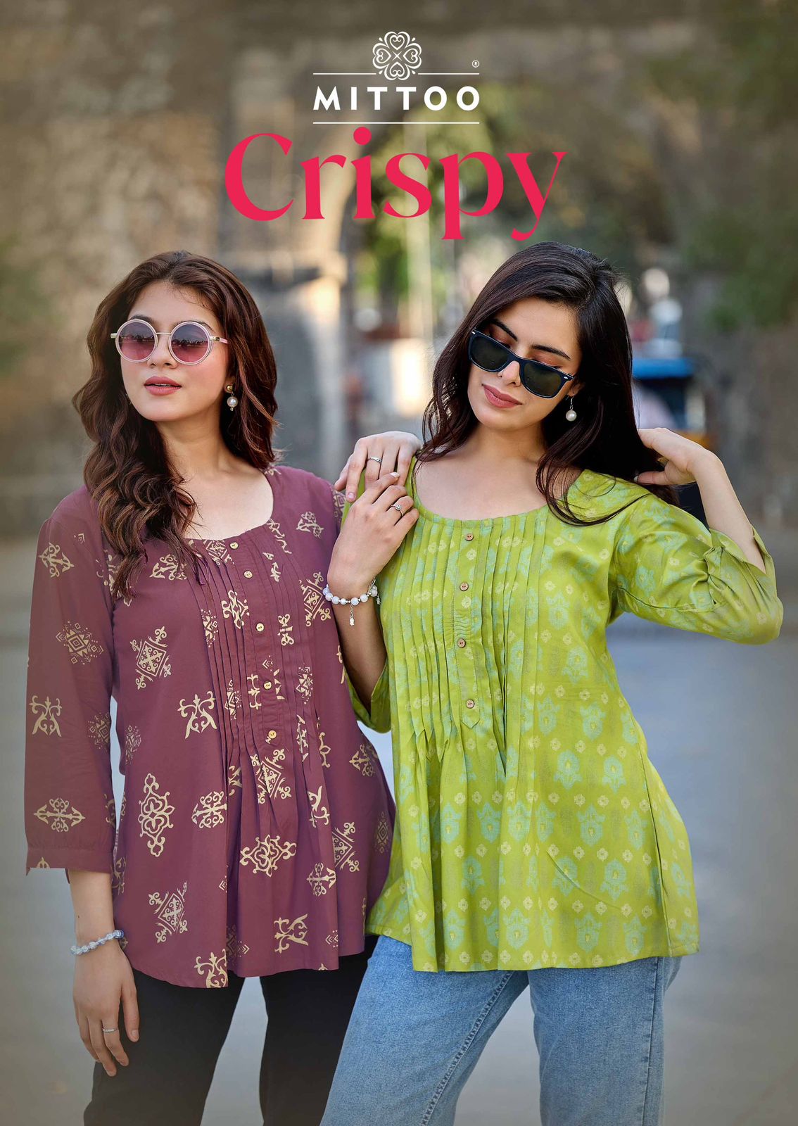 Mittoo Crispy Rayon Printed Kurti - 6 Pcs Set
