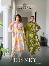 Mittoo Disney Vol 2 Rayon Print Suit Set - S to 3XL Handwork