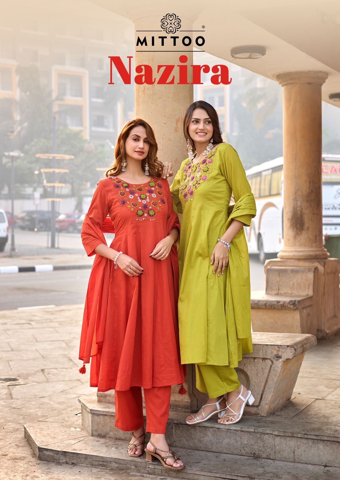 Mittoo Nazira Mull Cotton Kurti Pant Dupatta Set - 4 PCS Collection - M.R. Saree Emporium