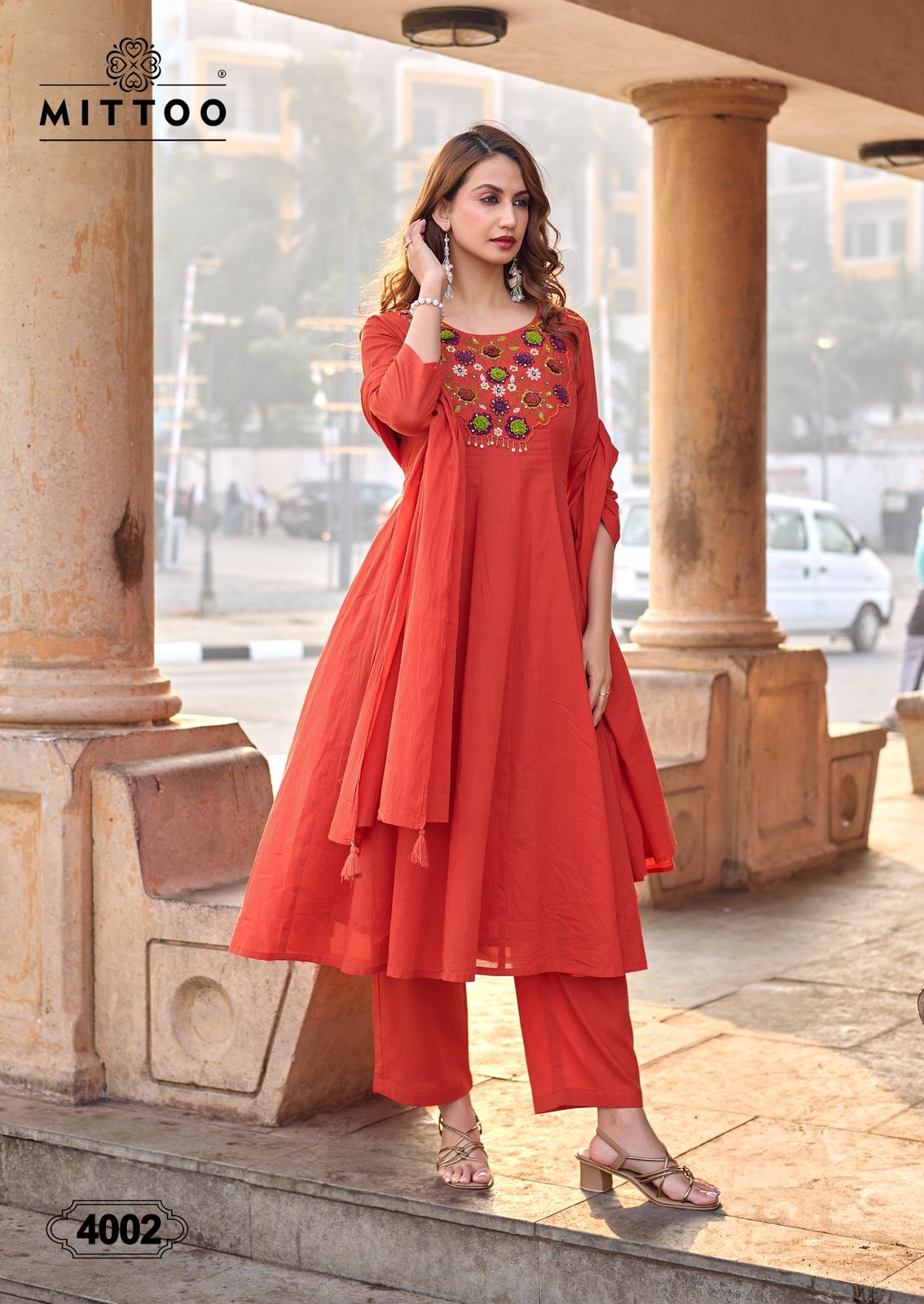 Mittoo Nazira Mull Cotton Kurti Pant Dupatta Set - 4 PCS Collection - M.R. Saree Emporium