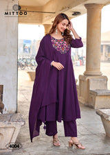 Mittoo Nazira Mull Cotton Kurti Pant Dupatta Set - 4 PCS Collection - M.R. Saree Emporium