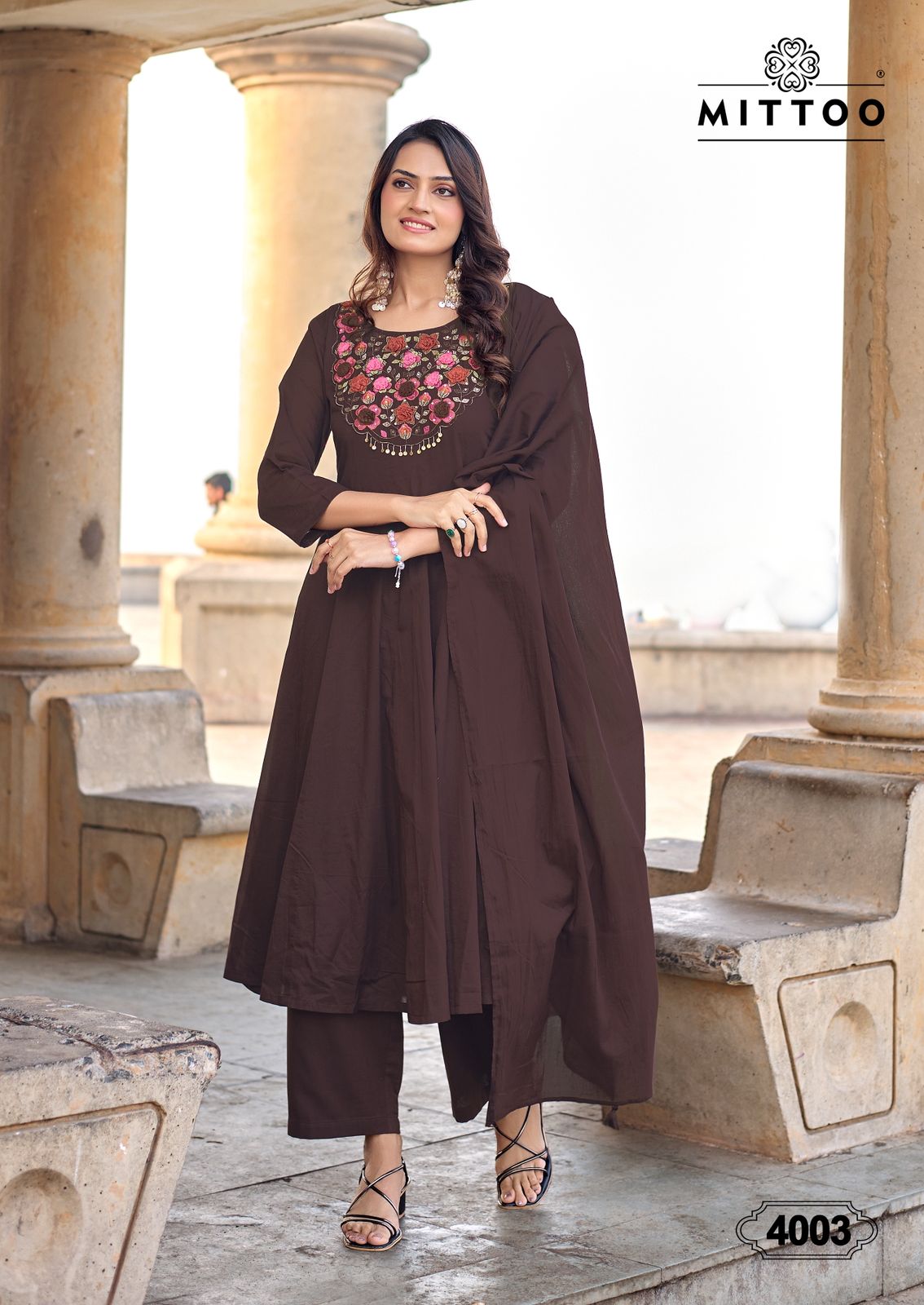 Mittoo Nazira Mull Cotton Kurti Pant Dupatta Set - 4 PCS Collection - M.R. Saree Emporium