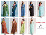 MONO.POLEY Hues & Flow Viscose Mul Saree with Contrast Designer Blouse (Liva Certified)