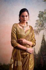 RajPath Fabrics Anvika Tissue Silk Saree with Designer Blouse - Party & Festive Wear