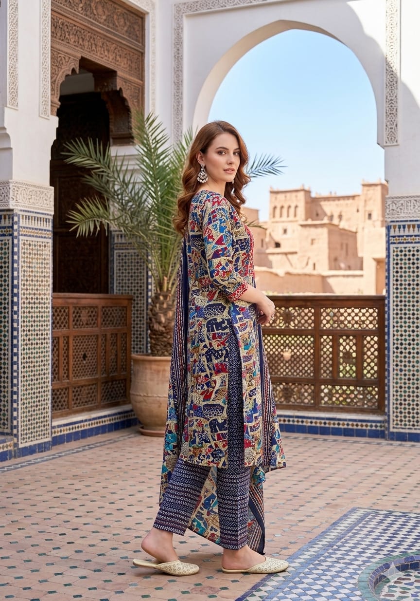 Monsoon Vol 1 Kurti Pant Dupatta Set 8 Pcs Set