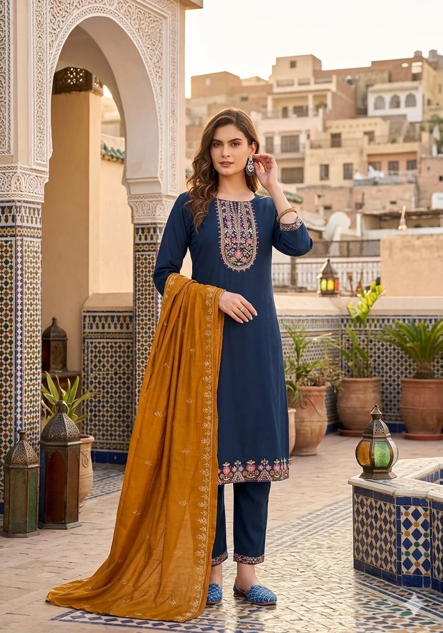 Monsoon Vol 2 Vetikan Silk Kurti Set 6 Pcs