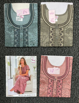 Cotton Work Gown Nighty 4 Pcs Set - Premium Cotton Printed Full Length Night Gown Wholesale
