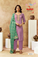 Nazakat Women's Vertican Shimmer Kurti Set with Chanderi Butti Dupatta