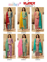 Nazakat Women's Vertican Shimmer Kurti Set with Chanderi Butti Dupatta