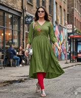 Nora Style Rayon Kurti - Heavy Thread & Handwork Designer Kurti for Women