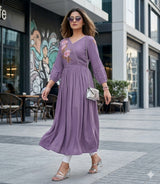 Nora Style Rayon Kurti - Heavy Thread & Handwork Designer Kurti for Women