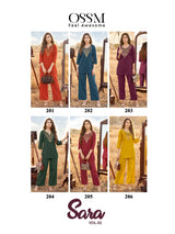 OSSM Sara Vol 02 Cotton Cord Set for Women - Embroidered Kurti Pant Set
