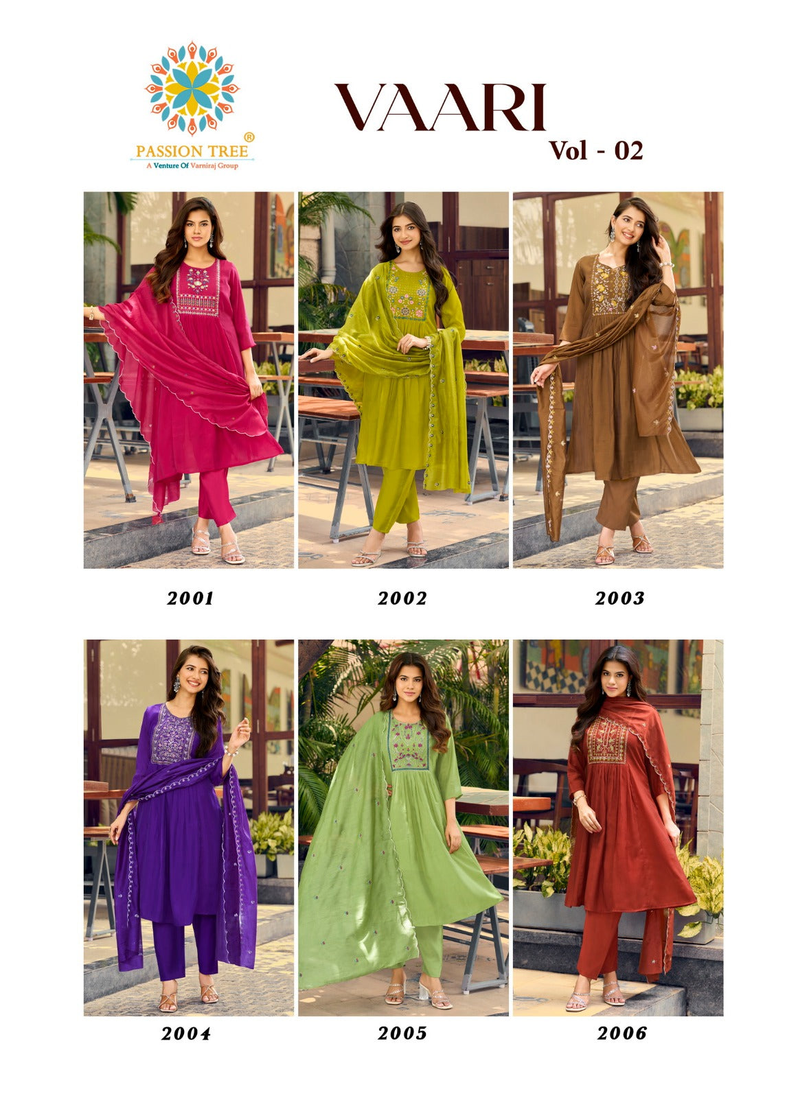 Passion Tree Vaari Vol 2 Kurti Set 6 Pcs Set